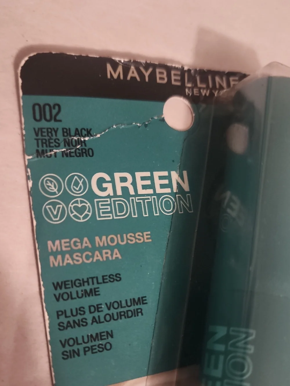 LAST ONE 💟💟 MAYBELLINE 002 very Black mascara